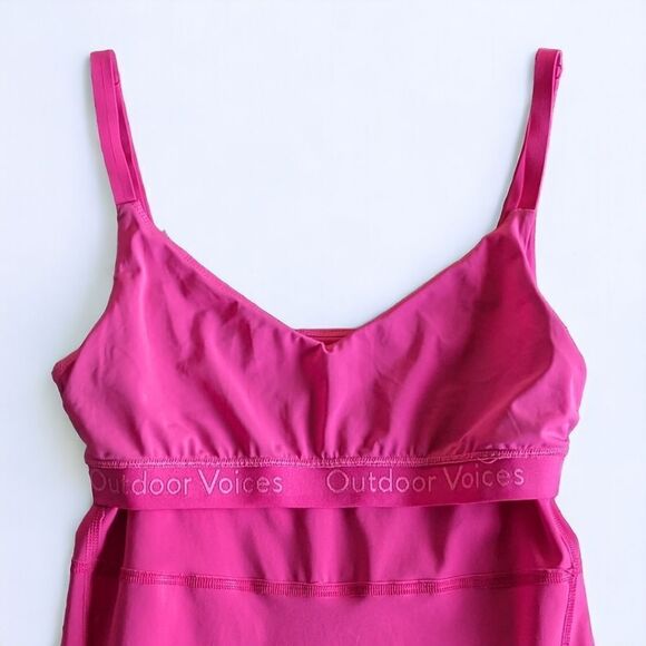 Outdoor Voices Zoom 8 Bodysuit Women's Sz S Side Pockets Built in Bra Activewear - Picture 9 of 12